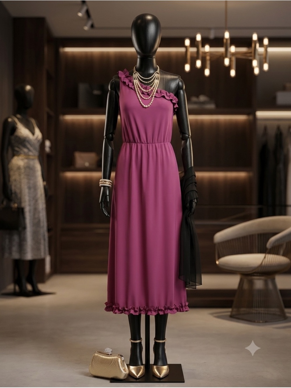 NWT Chic Style plum asymmetrical long dress